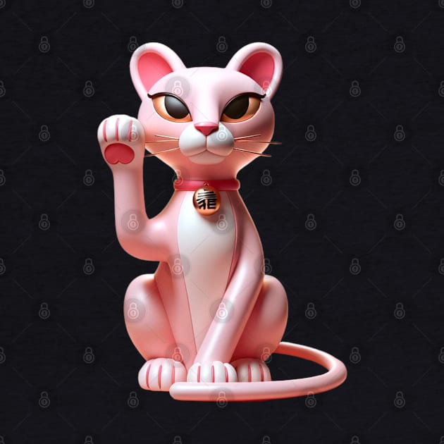 Pink Panther Maneki Neko by Tiger Mountain Design Co.